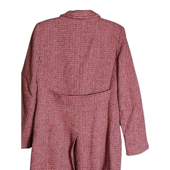 Vintage Y2K Wool Houndstooth Winter Coat Women's Size Medium Pink Purple & Red - Picture 4 of 7